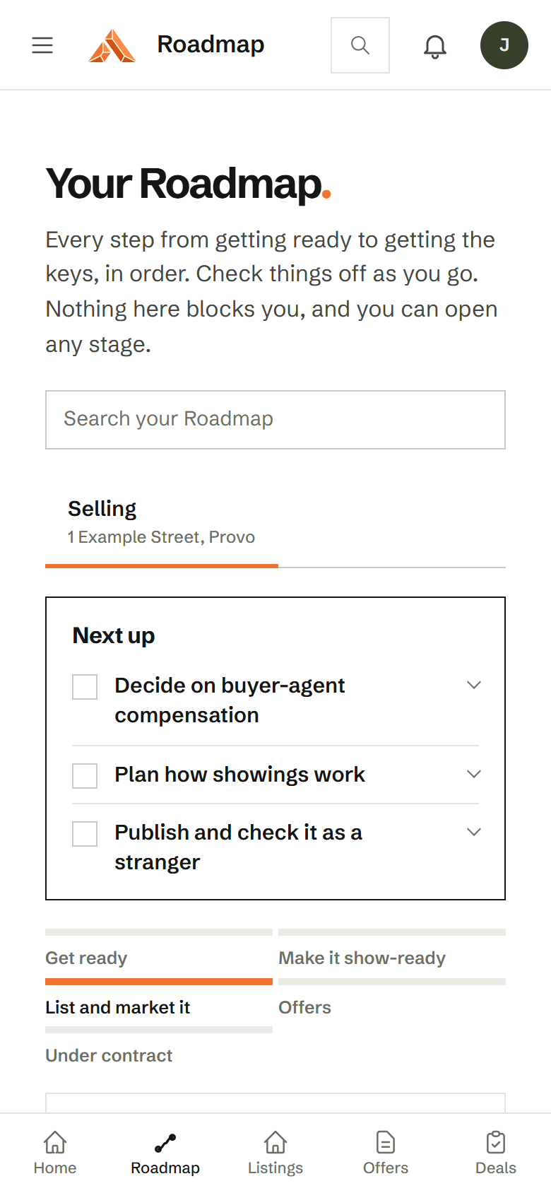 Jordan's Roadmap, with the steps to get ready to sell